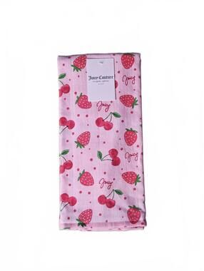 Juicy Couture Strawberry Cherry Kitchen Towels Coquette Pink Y2K NWT Set of 2
